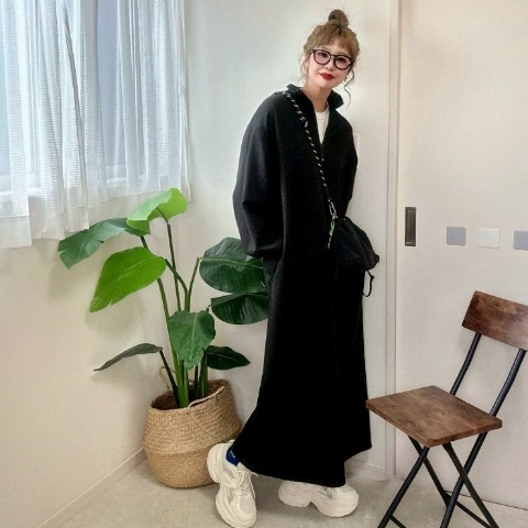 レディース　ハーフジップワンピース（NON）