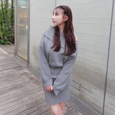 レディース　オフショルダーニットワンピース（ゆな）
