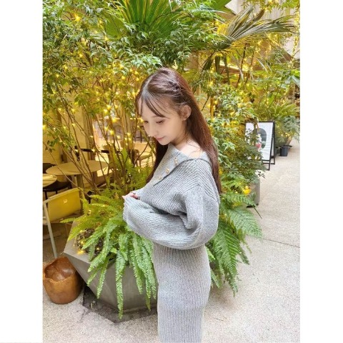 レディース　オフショルダーニットワンピース（ゆな）