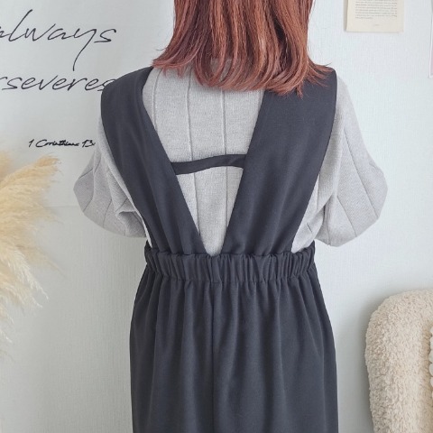 レディース　メルトンコクーンジャンパースカート（りんご）