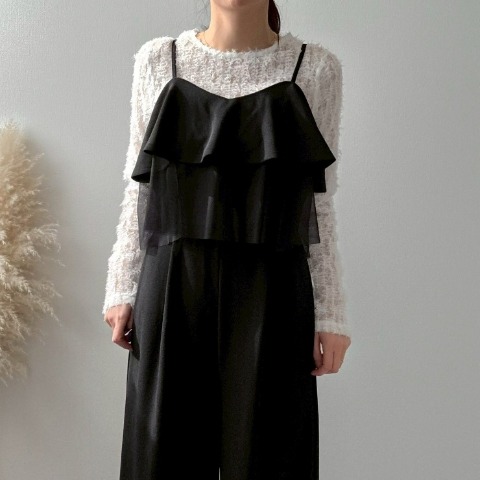 レディース　胸フリルオールインワン（misato）