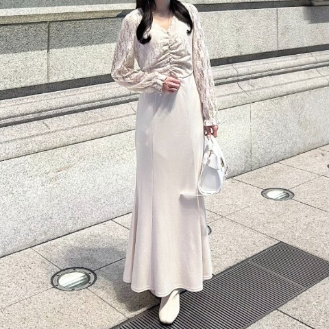 レディース　レース切り替えワンピース（rei）