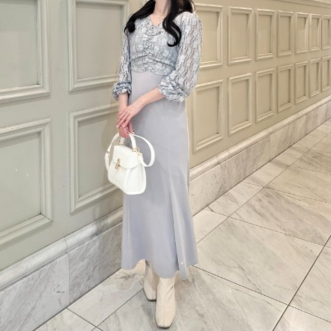 レディース　レース切り替えワンピース（rei）