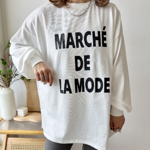 レディース　ビッグシルエットロゴプルオーバー（mayo）