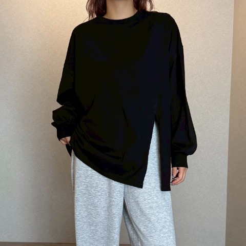 レディース　アシメスリットプルオーバー（SANA）