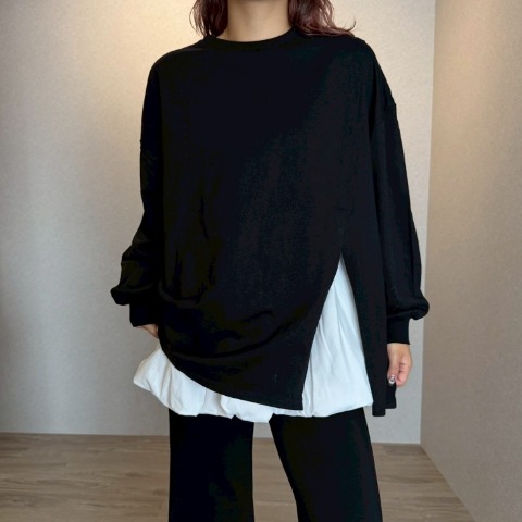 レディース　アシメスリットプルオーバー（SANA）