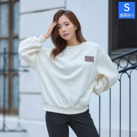 レディース　パッチ付きトレーナー（NUTS×れいたぴ）