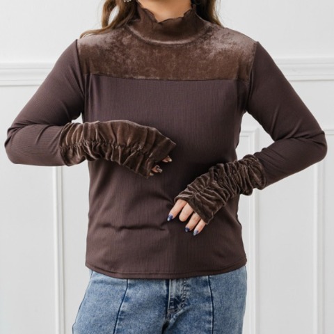 レディース　切り替えベロアプルオーバー（yuki×Taiyou）