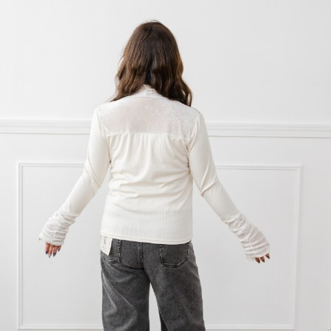 レディース　切り替えベロアプルオーバー（yuki×Taiyou）