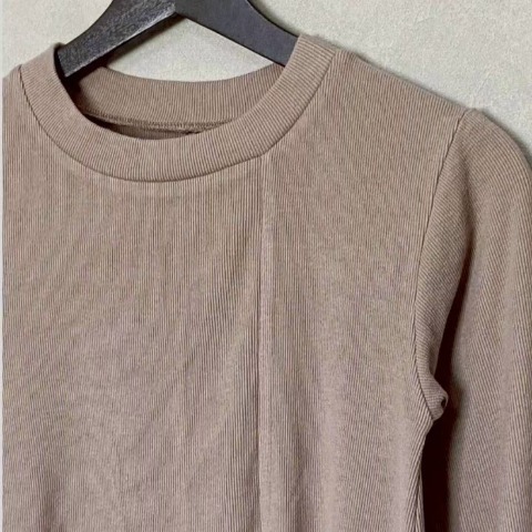 レディース　アシンメトリーリブプルオーバー（ちゃな）