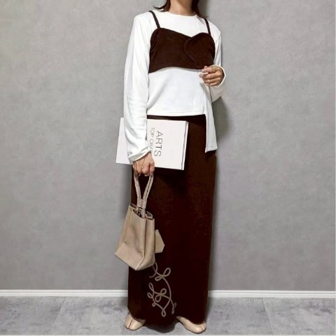 レディース　アシンメトリーリブプルオーバー（ちゃな）