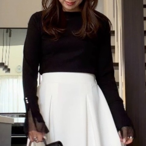 レディース　袖チュールプルオーバー(miyo)