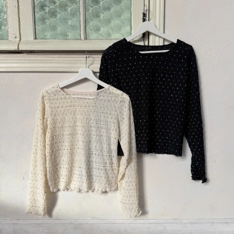 レディース　ドット柄シャーリングプルオーバー(miyo)