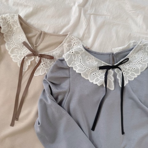 レディース　レース襟付きプルオーバー(maki)