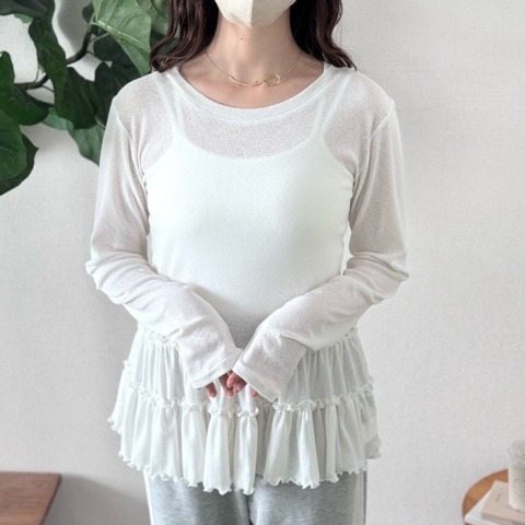 レディース　裾フリルプルオーバー（TOMO）