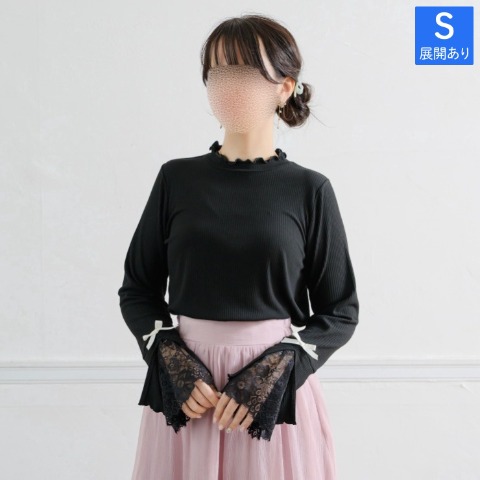 レディース　袖レースプルオーバー(maki)