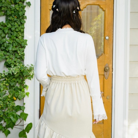 レディース　袖レースプルオーバー(maki)