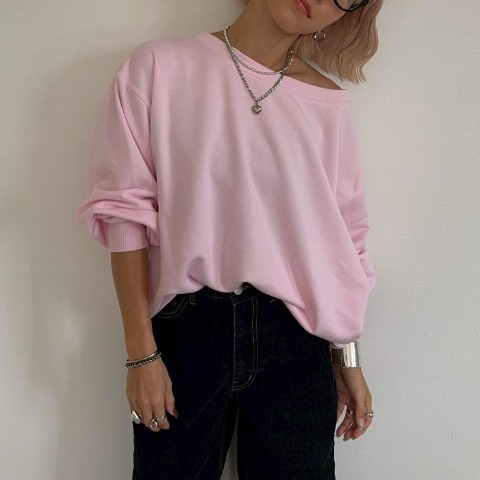 レディース　オーバーサイズボートネックプルオーバー（anna）