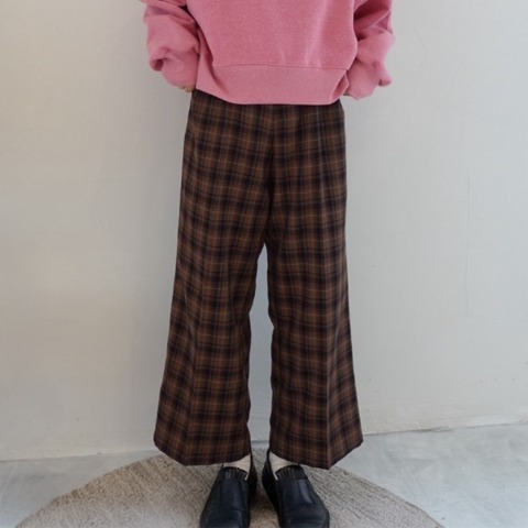 レディース　チェックワイドパンツ（miyu）