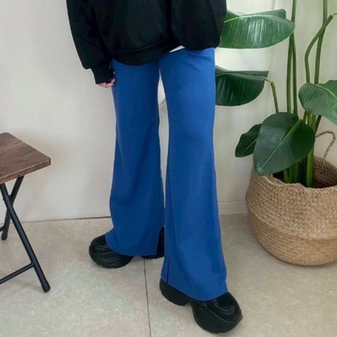 レディース　リブフレアレギンスパンツ（NON）