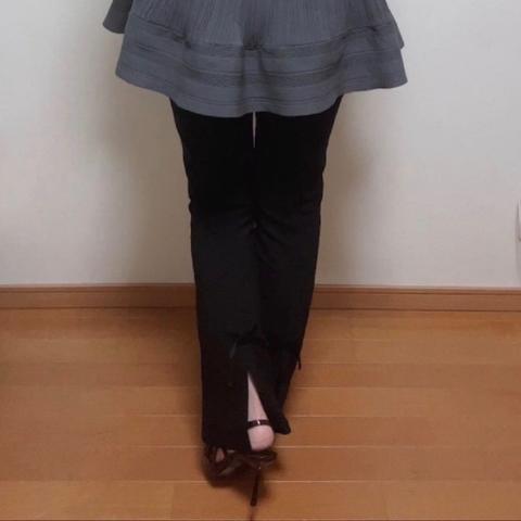 レディース　裾リボン付きパンツ（あざと女子）