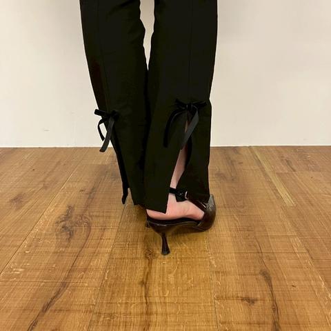 レディース　裾リボン付きパンツ（あざと女子）