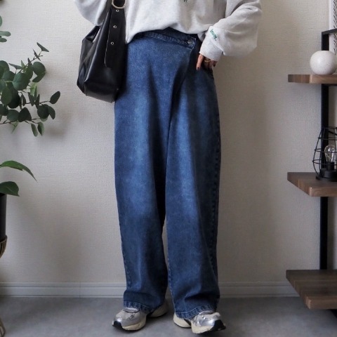 レディース　裏起毛デニムパンツ（Omi）