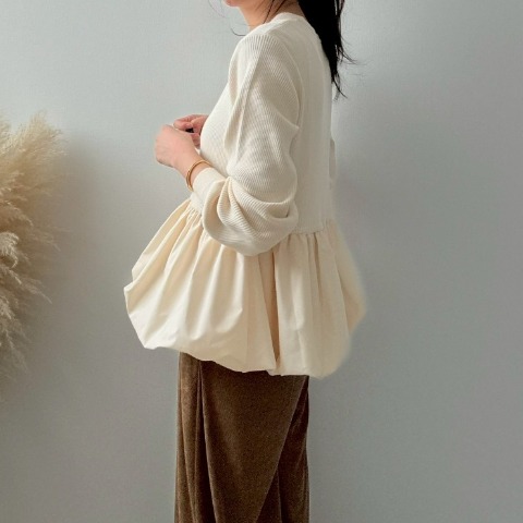 レディース　細コールテンタックワイドパンツ（misato）