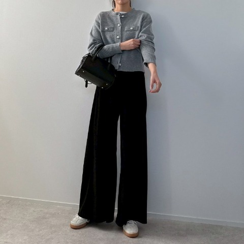 レディース　細コールテンタックワイドパンツ（misato）