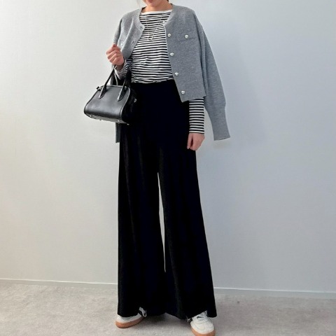 レディース　細コールテンタックワイドパンツ（misato）