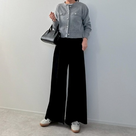 レディース　細コールテンタックワイドパンツ（misato）