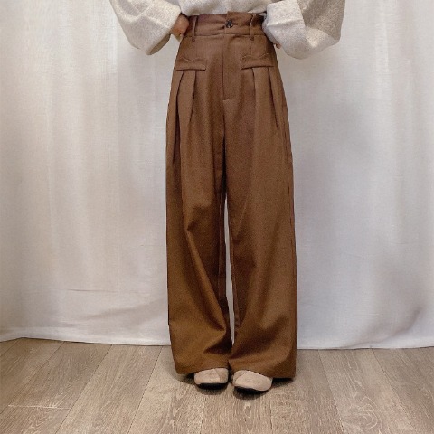 レディース　フロントポケットデザインワイドパンツ（akane）