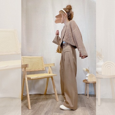 レディース　フロントポケットデザインワイドパンツ（akane）