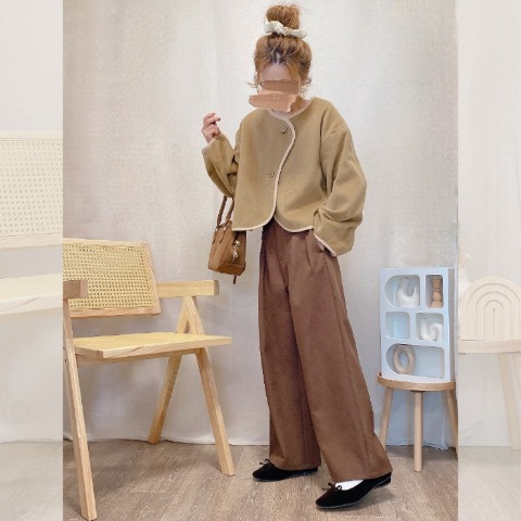 レディース　【低身長さん向け】フロントポケットデザインワイドパンツ（akane）