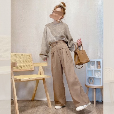 レディース　【低身長さん向け】フロントポケットデザインワイドパンツ（akane）