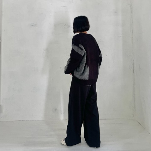 レディース　タックニットストレートパンツ（natsuki）