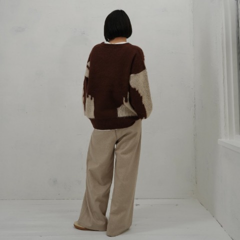 レディース　タックニットストレートパンツ（natsuki）