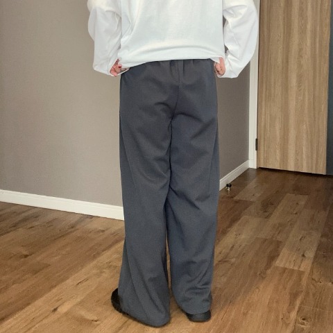 レディース　裏起毛タックストレートパンツ（ammy）