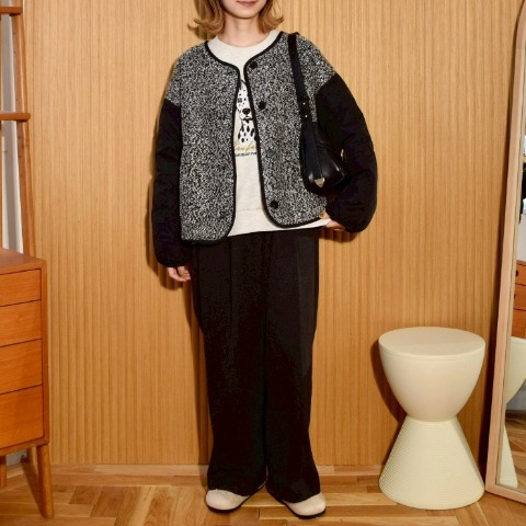 レディース　ニットソーフロントタックパンツ（ちょこび）