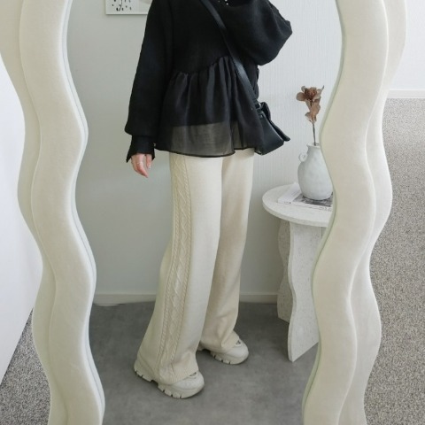 レディース　サイドケーブルラインパンツ（りんご）