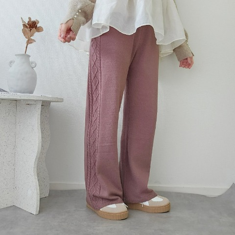 レディース　サイドケーブルラインパンツ（りんご）