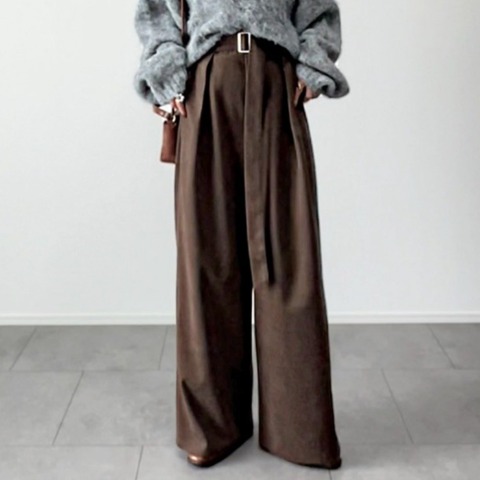 レディース　メルトンワイドパンツ（yumi）