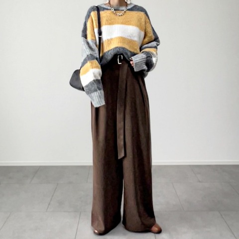 レディース　メルトンワイドパンツ（yumi）