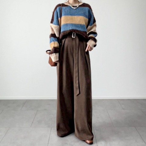 レディース　メルトンワイドパンツ（yumi）