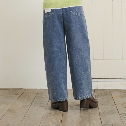 【低身長さん向け】レディース　レースダメージデニムパンツ（Taiyou）