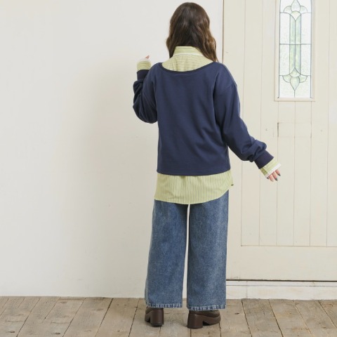 【低身長さん向け】レディース　レースダメージデニムパンツ（Taiyou）