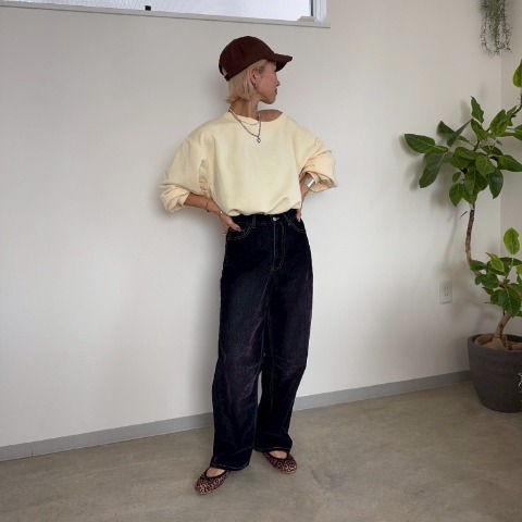 レディース　フロッキーデニムパンツ（anna）