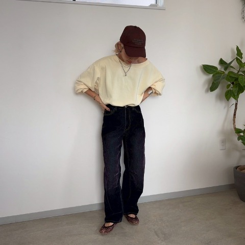 レディース　フロッキーデニムパンツ（anna）