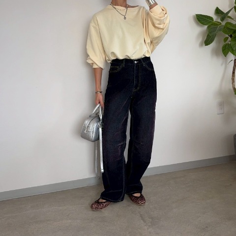 レディース　フロッキーデニムパンツ（anna）