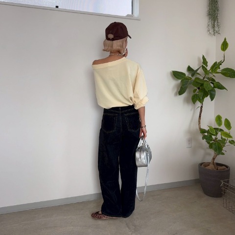 レディース　フロッキーデニムパンツ（anna）